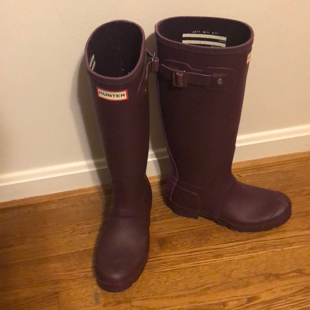Tall violet purple Hunter rainboots